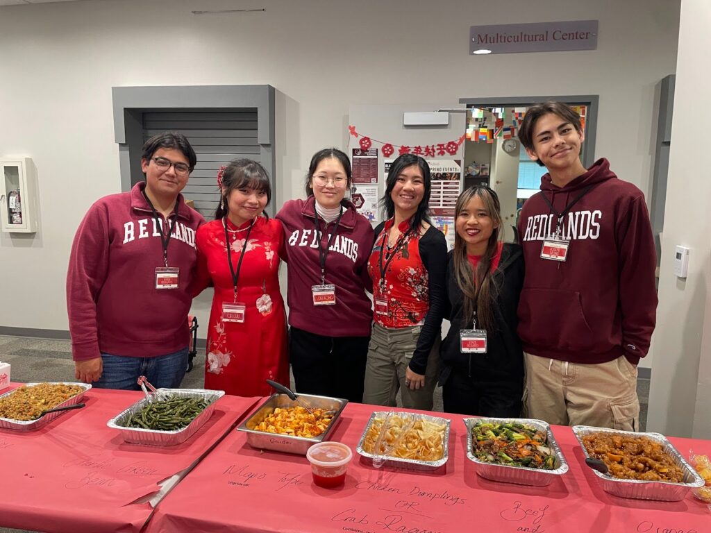 A spread of traditional Asian dishes at the ASA Lunar New Year celebration in Hunsaker Lounge.