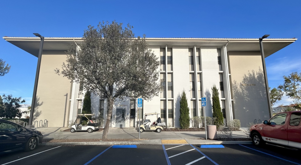 A view of North Hall from the front.